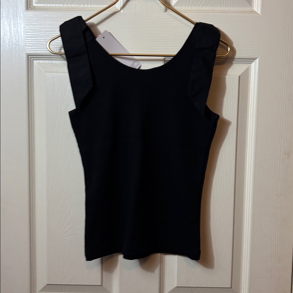 French Connection Black Ribbed Top - Picture 5 of 6